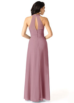 Azazie Danica Bridesmaid Dresses Vintage Mauve A-Line Pleated Chiffon Dress image2