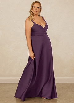 Christian Siriano Bridal for Azazie 1001 Brautjungfernkleider A-Linie Herzausschnitt Stretch-Satin Kleid Pflaume image14