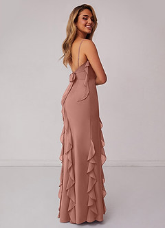Barbie ♥ Azazie Bridesmaid Dresses Cedar Rose Sheath Bow Chiffon Dress image2