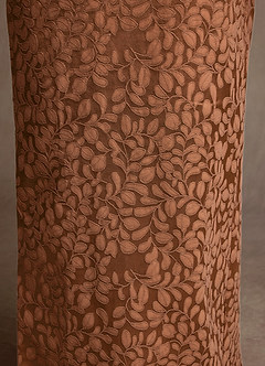 Azazie Amala vestidos de madre de la novia Vestido de Cacao Con Caramelo de Jacquard Floral de Corte Columna con Plisado image7