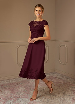 Azazie Terrano vestidos de madre de la novia Vestido de Cabernet de Encaje de Corte En A con Cucharón image2