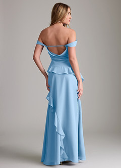 Azazie Sloane Bridesmaid Dresses Powder Blue A-Line Sweetheart Neckline Chiffon Dress image7