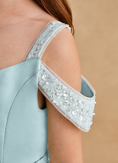 Azazie Jodi Flower Girl Dresses Mist A-Line Matte Satin Dress image6