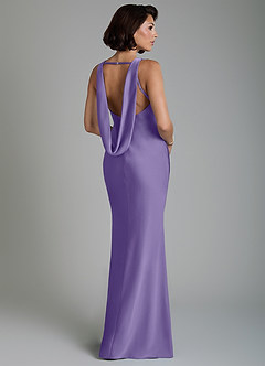 Azazie Dariah Bridesmaid Dresses Tahiti Mermaid Side Slit Stretch Satin Dress image2