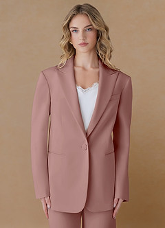 front Amelia Altrosa Raffiniertes Webmuster, Performance Oversized Blazer