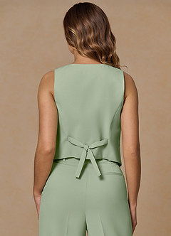 front Rowan 더스티 세이지 고급 직조 기능성 조끼