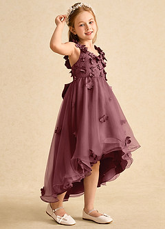 Azazie Tweety Flower Girl Dresses Desert Rose A-Line Lace Tulle Dress image1