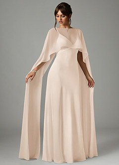 Azazie Stefania 신부 들러리 드레스 A라인 스트레치 새틴 바닥 길이 드레스 image3