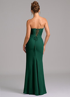 Azazie Sorrel Bridesmaid Dresses Emerald Mermaid Corset Chiffon Dress image2