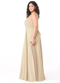 Azazie Dixie Abiti da Damigella Abito A-Line in Chiffon con Scollo Halter a Pieghe Champagne image8