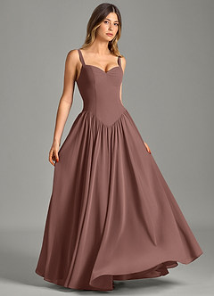 Azazie Evadina Suknie dla druhen Linia A Gorset Szyfon Do ziemi Sukienka image3