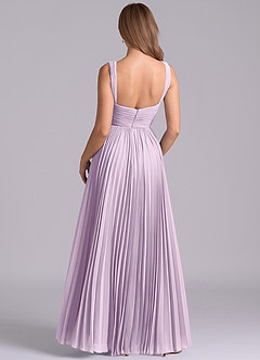 Azazie Mina Final Sale Frosted Lilac A-Line Pleated Chiffon Dress image7