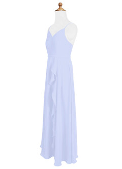 Azazie Naeem Junior Lavender A-Line Ruched Chiffon Dress image6
