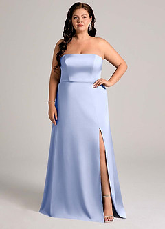 Azazie Wren Bridesmaid Dresses Ice A-Line Strapless Stretch Satin Convertible Dress image8