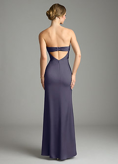 Azazie Leonis Bridesmaid Dresses Stormy Mermaid Pleated Stretch Satin Convertible Dress image2