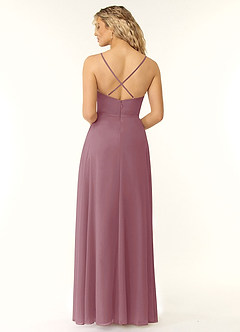Azazie Naeem Bridesmaid Dresses Vintage Mauve A-Line V-Neck Ruffle Chiffon Dress image2