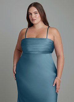 Azazie Saylor Abiti da Damigella Abito Sirena in Raso Elasticizzato Senza Spalline Bermuda image17