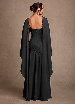 Azazie Flossie 신부의 어머니 드레스 A라인 주름진 쉬폰 플로어 길이 드레스 image2