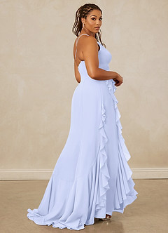 Christian Siriano Bridal for Azazie 1006 Robes de demoiselle d'honneur Robe Sirène en Mousseline de soie Rayé Lavande image9