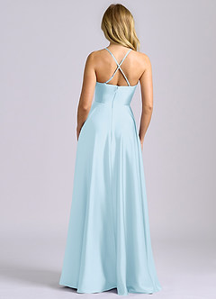 Azazie Truce Bridesmaid Dresses Sky Blue A-Line Stretch Satin Dress image2