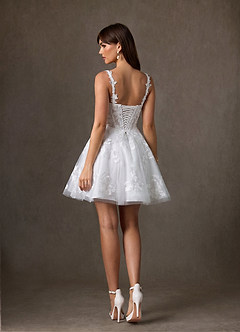 Azazie Darcy Wedding Dresses Diamond White A-Line Lace Dress image5