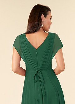 Azazie Palana Mother of the Bride Dresses Dark Green A-Line Lace Chiffon Dress image5