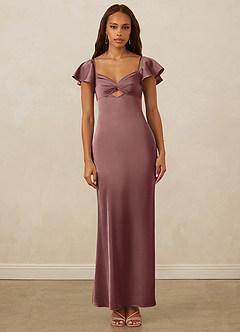 Christian Siriano Bridal for Azazie 1005 Bridesmaid Dresses Vintage Mauve Sheath Sweetheart Neckline Stretch Satin Dress image1