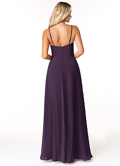 Azazie Moira Bridesmaid Dresses Plum A-Line Scoop Chiffon Dress image2