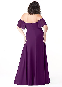 Azazie Sue Bridesmaid Dresses Grape A-Line Off the Shoulder Chiffon Convertible Dress image8