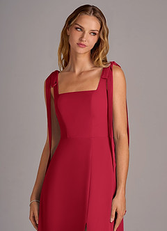 Azazie Debra Abiti da Damigella Abito Convertibile A-Line in Chiffon Con Tasche Scarlatto image7