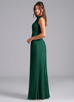 Azazie Evadne Bridesmaid Dresses Emerald A-Line Pleated Chiffon Dress image6