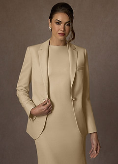 front Kennedy Champagne Completo giacca elasticizzata strutturata e abito elegante