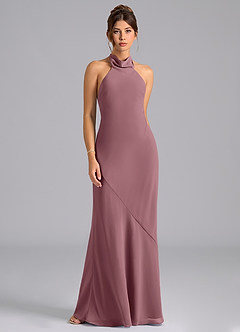 Azazie Velli Bridesmaid Dresses Amethyst Mermaid High Neck Chiffon Dress image6