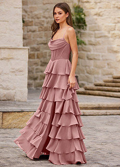 Rhythm Rose Clair Robe de bal trapèze à volants image3