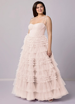 Barbie ♥ Azazie Bridesmaid Dresses Rose Petal A-Line Sweetheart Neckline Tulle Dress image9
