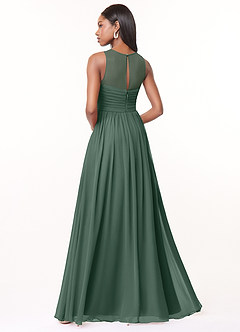 Azazie Nina Bridesmaid Dresses Sea Moss A-Line Pleated Chiffon Dress image2