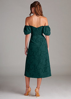 Azazie Evalina Robes de demoiselle d'honneur Robe Fourreau en Blumen-Burnout Vert Pin image6