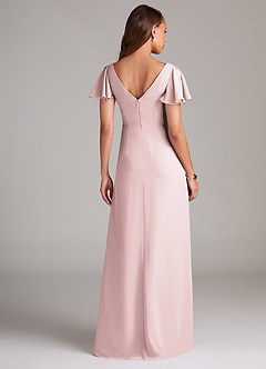 Azazie Soren Bridesmaid Dresses Blushing Pink A-Line Ruched Chiffon Dress image2