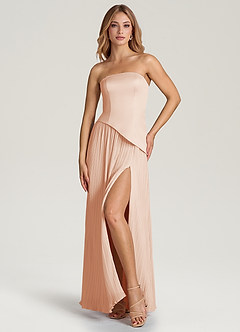 Azazie Tierney Bridesmaid Dresses English Rose A-Line Strapless Chiffon Convertible Dress image6