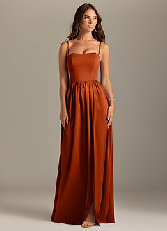 Azazie Calianna Bridesmaid Dresses Paprika A-Line Off the Shoulder Stretch Satin Convertible Dress image8