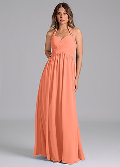 Azazie Darlyn Bridesmaid Dresses Sunset A-Line Pleated Chiffon Dress image5