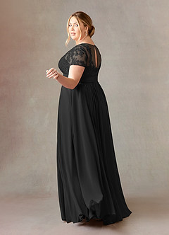 Azazie Annette Mother of the Bride Dresses Black A-Line Lace Chiffon Dress image10