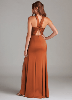 Azazie Rue Brautjungfernkleider A-Linie Plissee Stretch-Satin Kleid Kanel image7