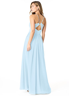Azazie Cora Bridesmaid Dresses Sky Blue A-Line Pleated Chiffon Dress image2