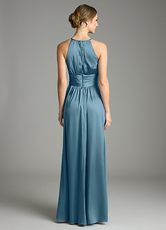 Azazie Bonnie Bridesmaid Dresses Bermuda A-Line Pleated Stretch Satin Dress image5