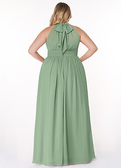 Azazie Iman Bridesmaid Dresses Matcha A-Line A-Line Ruched Chiffon Dress image9