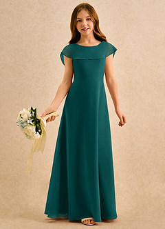 Azazie Kittie Girls Formal Flower Girl Klänningar Klä A-Line i Chiffong image1