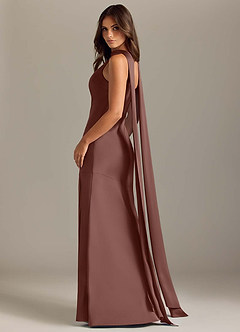 Azazie Kinsley Bridesmaid Dresses Espresso Mermaid Side Slit Stretch Satin Dress image6