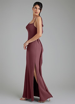 Azazie Veronica Bridesmaid Dresses Sangria Sheath Chiffon Dress image5