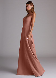 Azazie Marley Bridesmaid Dresses Cedar Rose A-Line Off the Shoulder Chiffon Convertible Dress image6
